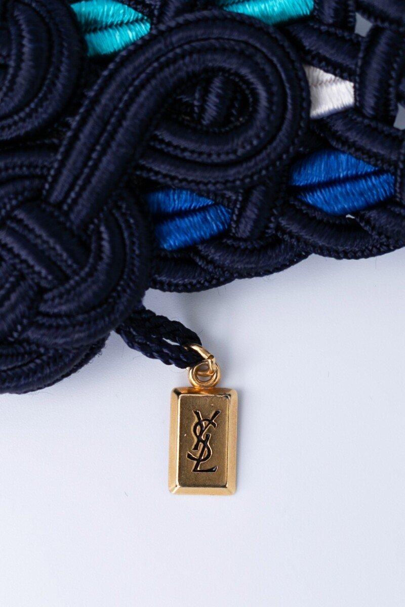 Gray Yves Saint Laurent passementerie belt For Sale