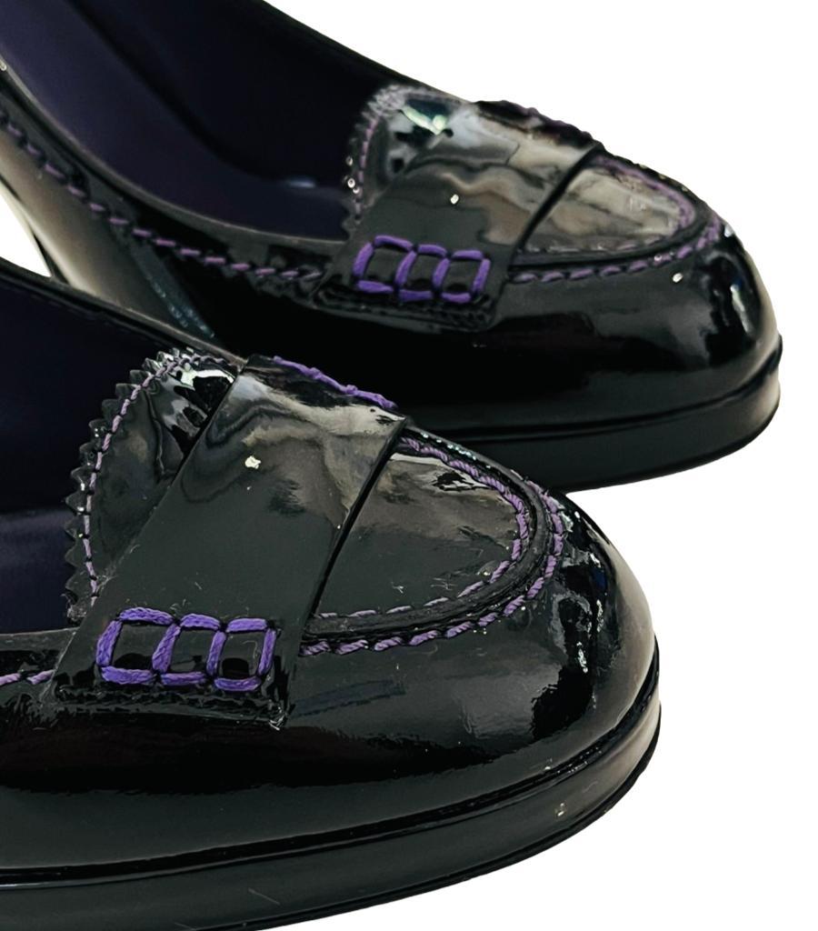Yves Saint Laurent Patent Leather Loafer Heels In Excellent Condition In London, GB