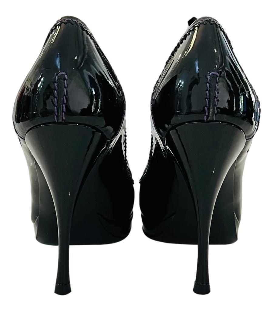 Women's Yves Saint Laurent Patent Leather Loafer Heels