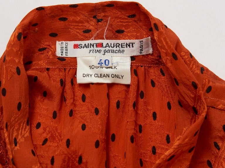 Yves Saint Laurent Patterned Silk Jacquard Blouse For Sale 1