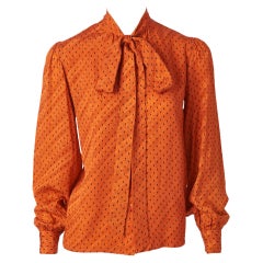 Yves Saint Laurent - Chemisier en jacquard de soie à motifs