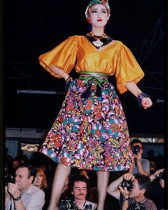 Yves Saint Laurent Runway Antique Pink Cotton Gypsy Blouse, Spring-Summer 1983