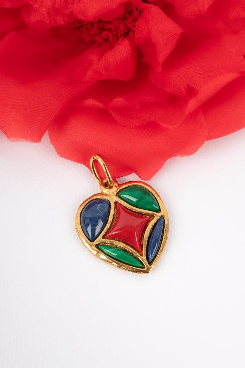 Yves Saint Laurent Pendant in Golden Metal For Sale 1