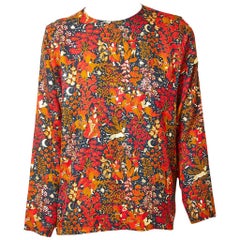 Yves Saint Laurent Persian Pattern Silk Blouse