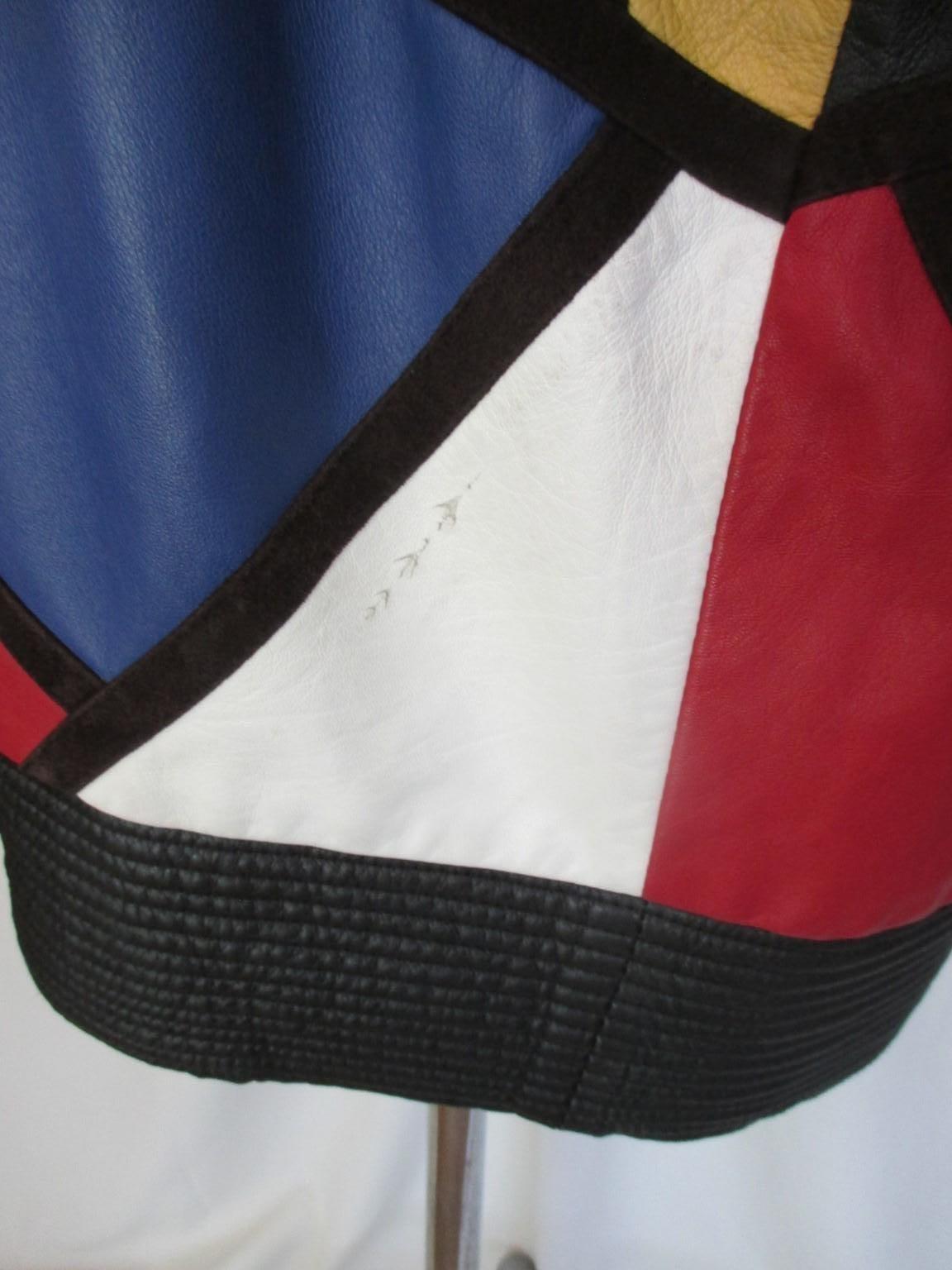 Yves Saint Laurent Cappotto in pelle Piet Mondrian Art 5
