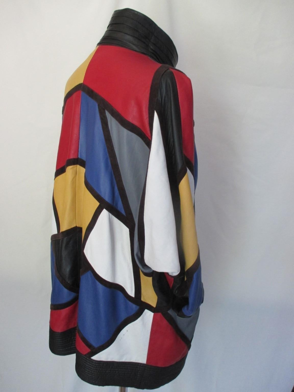 da uomo o donna Yves Saint Laurent Cappotto in pelle Piet Mondrian Art