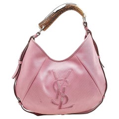 Yves Saint Laurent Pink Canvas And Leather Vincennes Mombasa Hobo