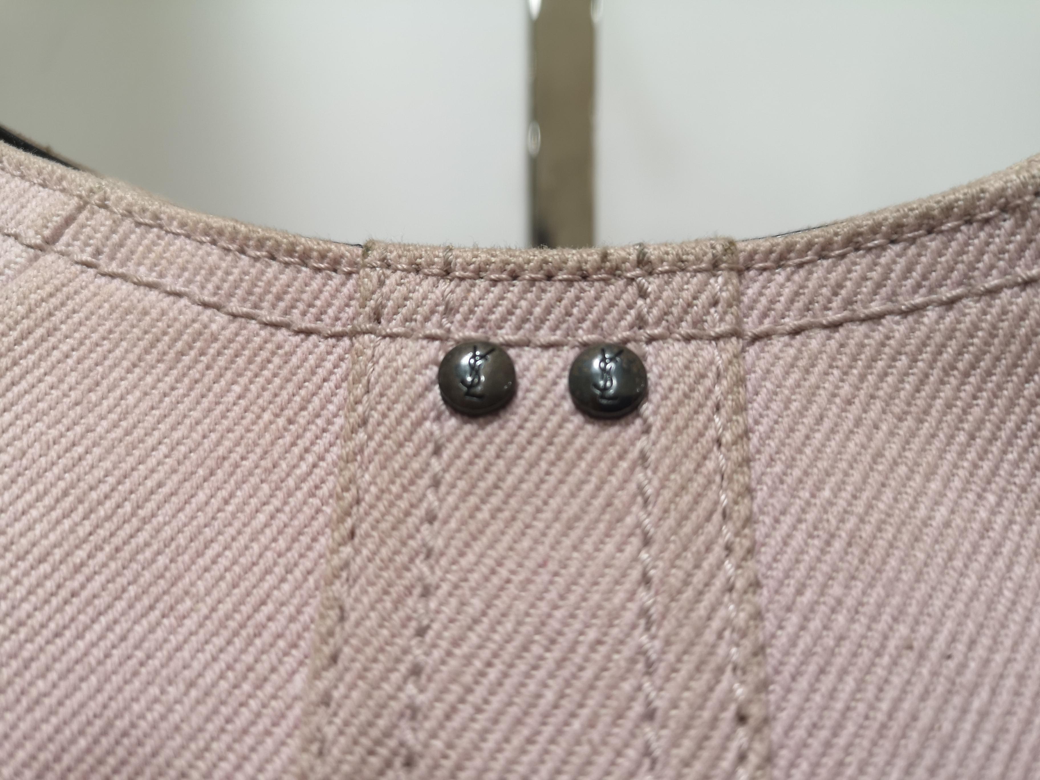 Yves Saint Laurent Rosa Stoff Braunes Leder Mombasa Tasche 7