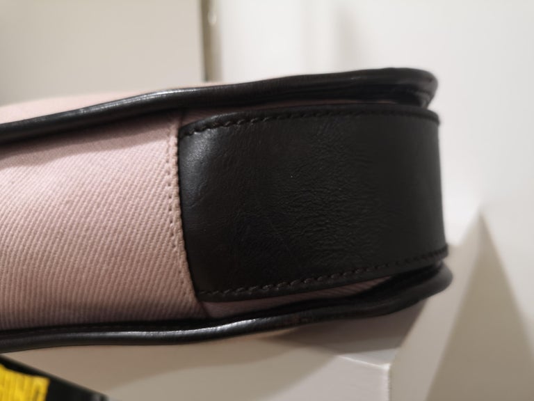 Yves Saint Laurent Pink Fabric Brown Leather Mombasa Bag
