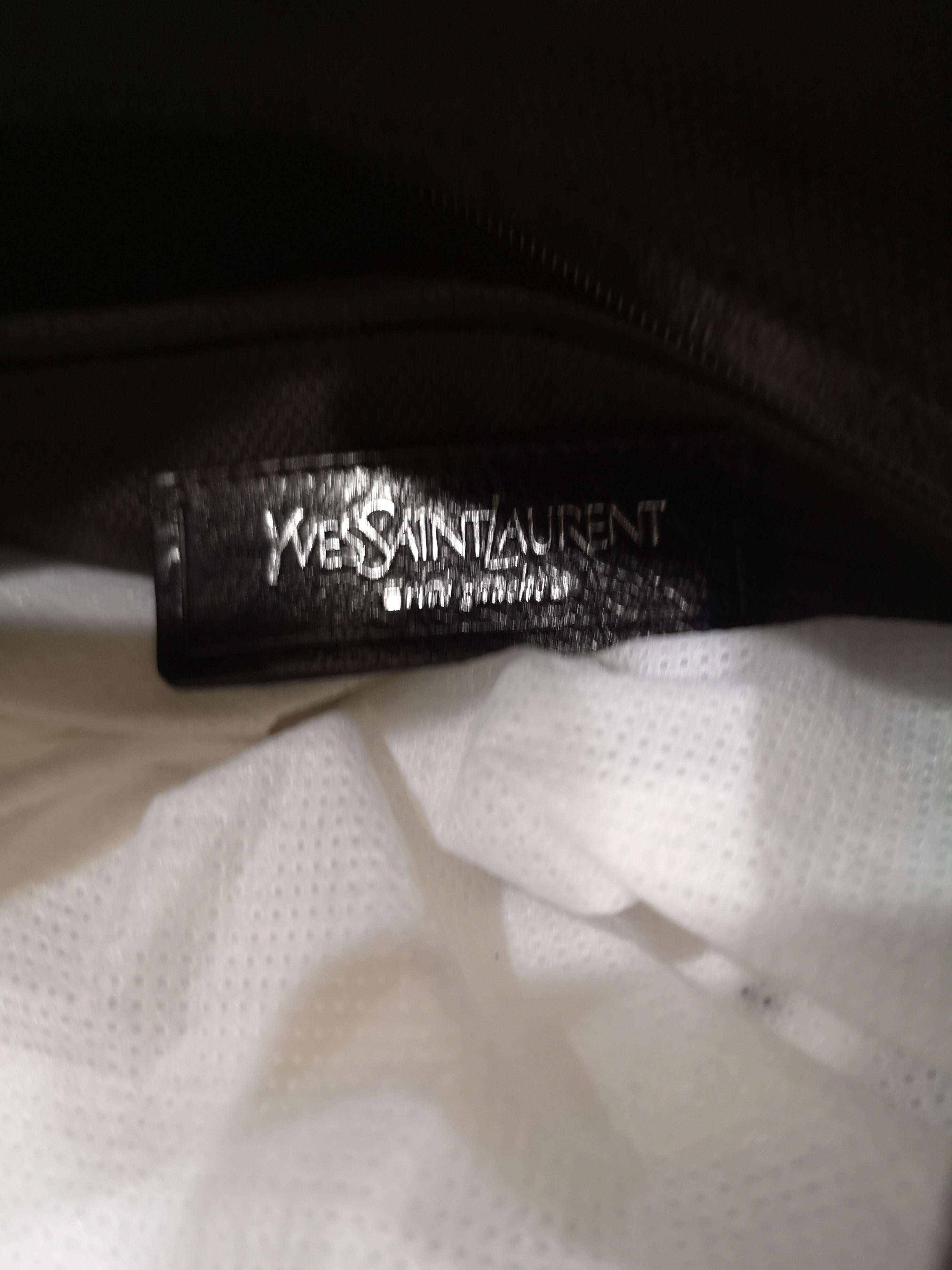 Yves Saint Laurent Rosa Stoff Braunes Leder Mombasa Tasche im Angebot 1
