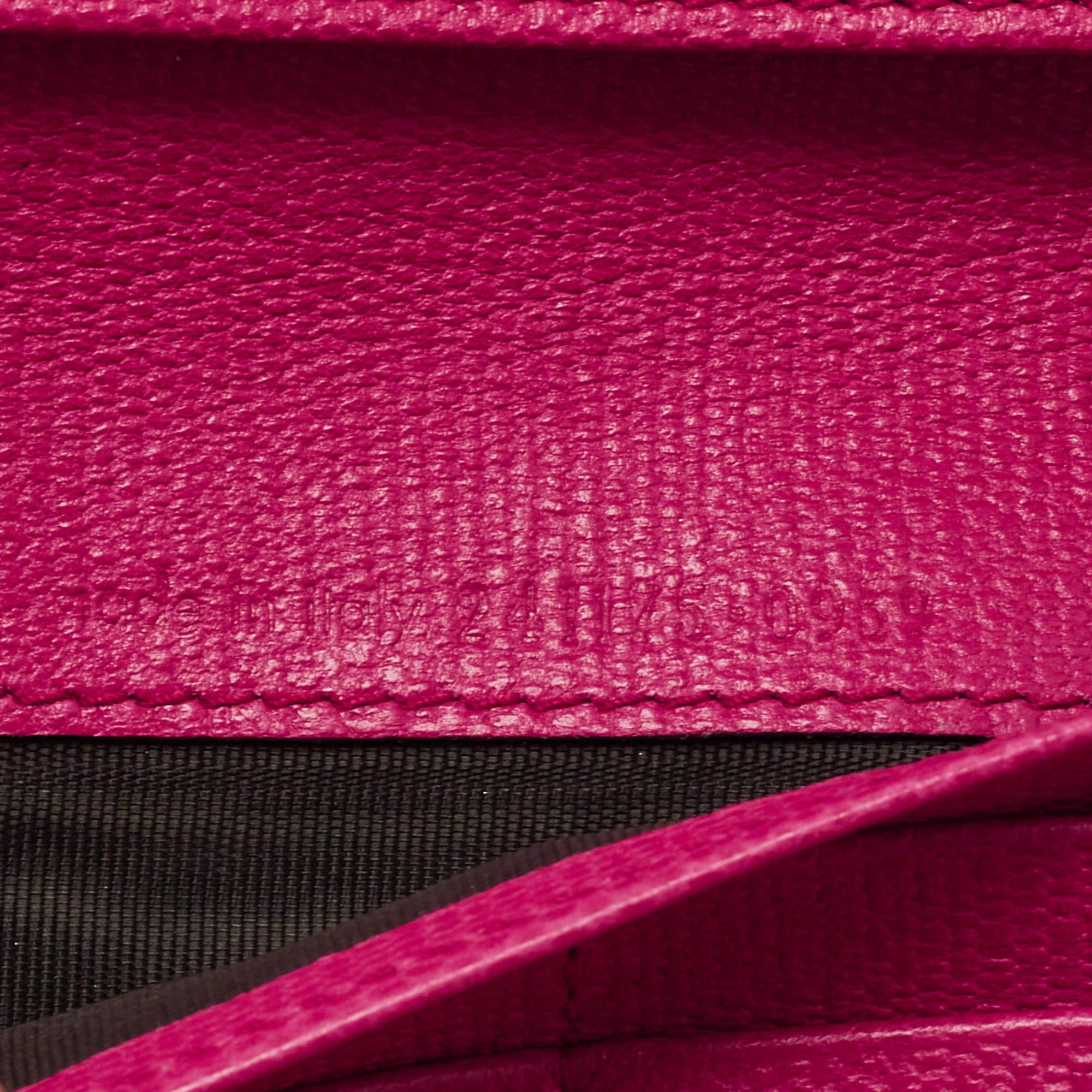 Yves Saint Laurent Pink Leather Ligne Y Charm Flap Wallet 7