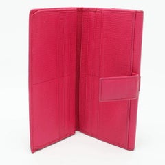 Yves Saint Laurent Pink Leather Ligne Y Flap Wallet