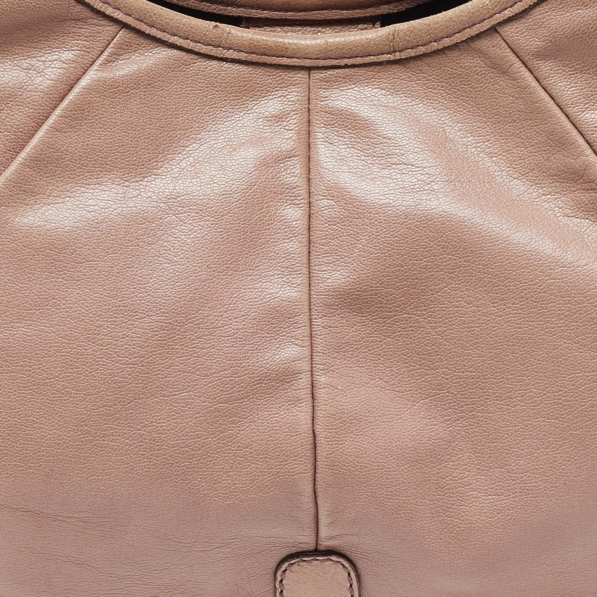 Women's Yves Saint Laurent Pink Leather Mombasa Hobo