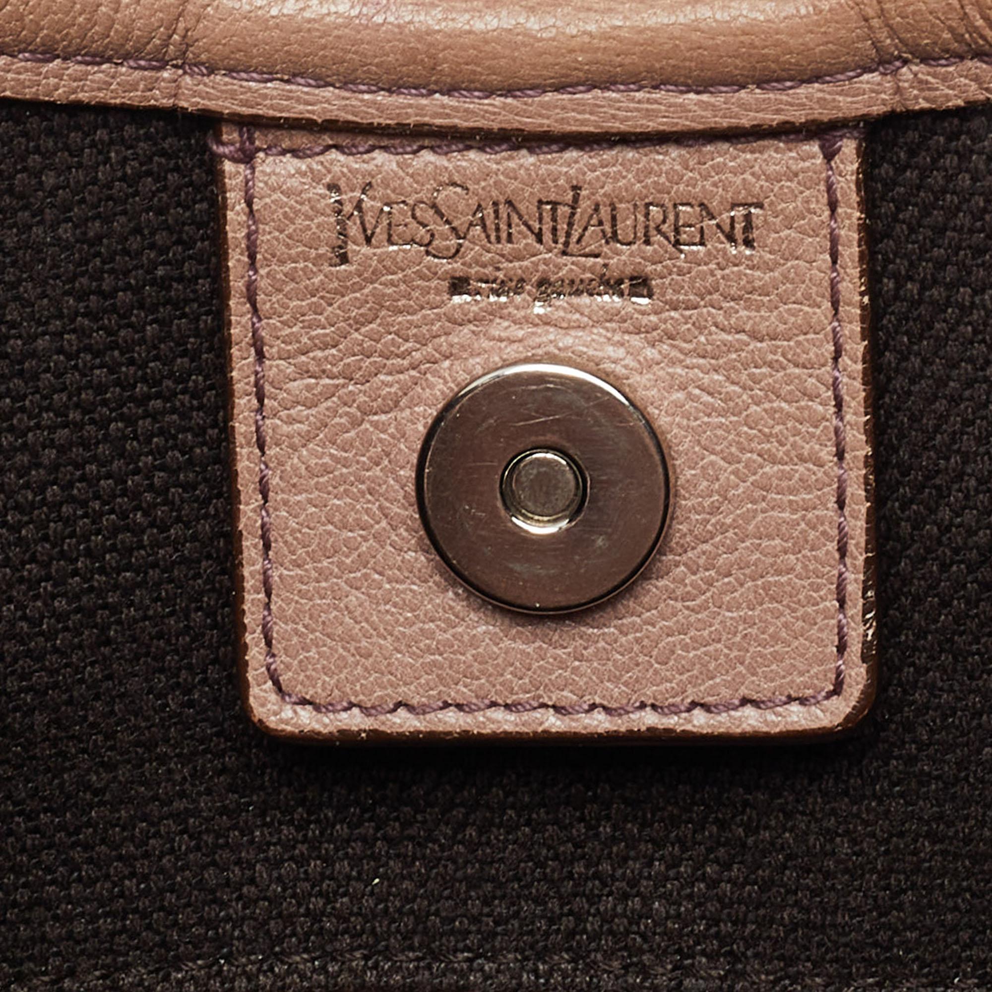 Yves Saint Laurent Pink Leather Mombasa Hobo 4