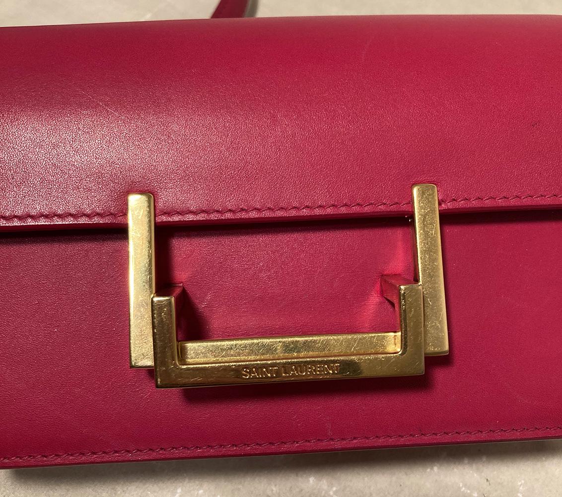 Yves Saint Laurent Pink Leather Small Lulu Bag For Sale 4