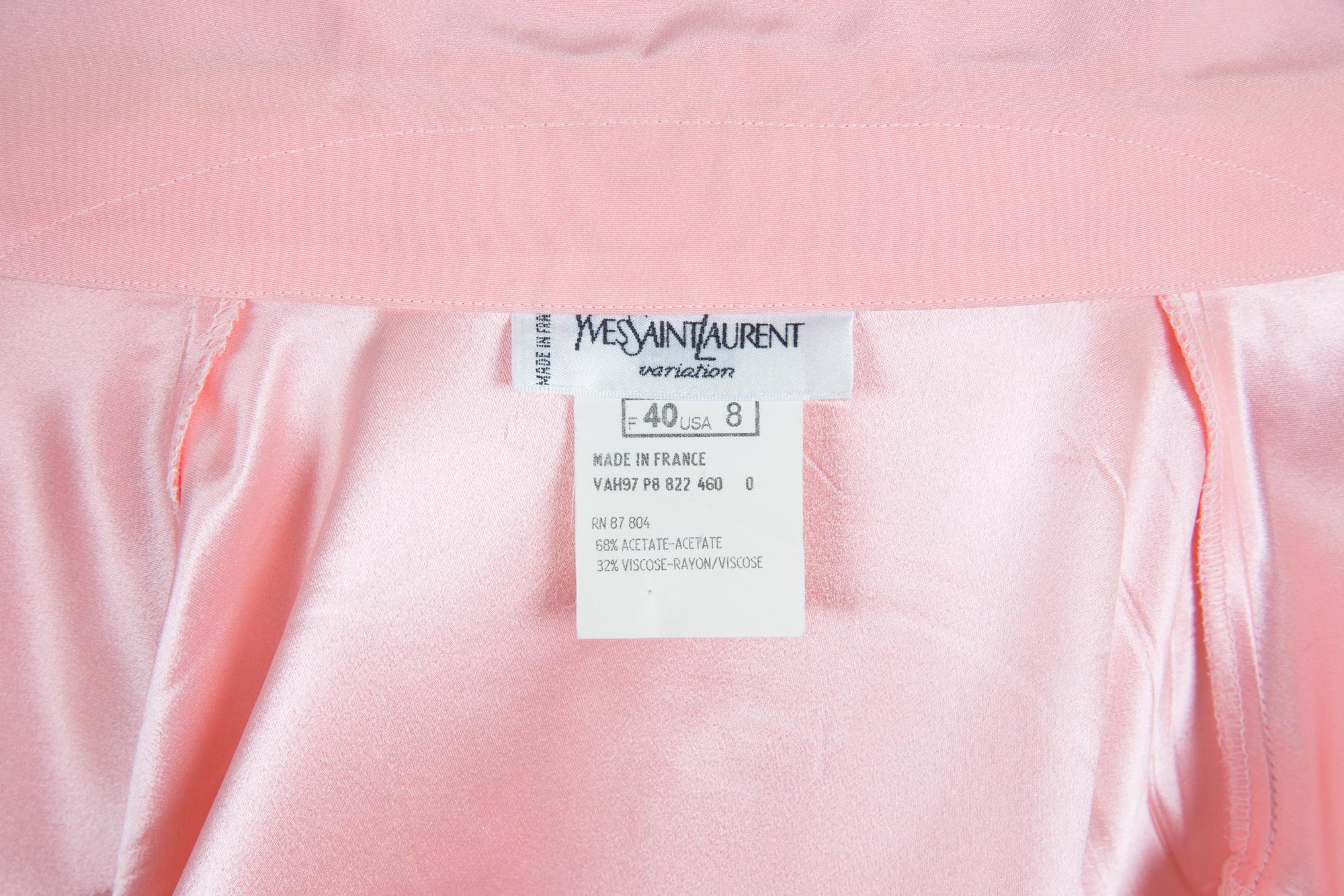 Yves Saint Laurent Pink Logo Shirt 1997s 3