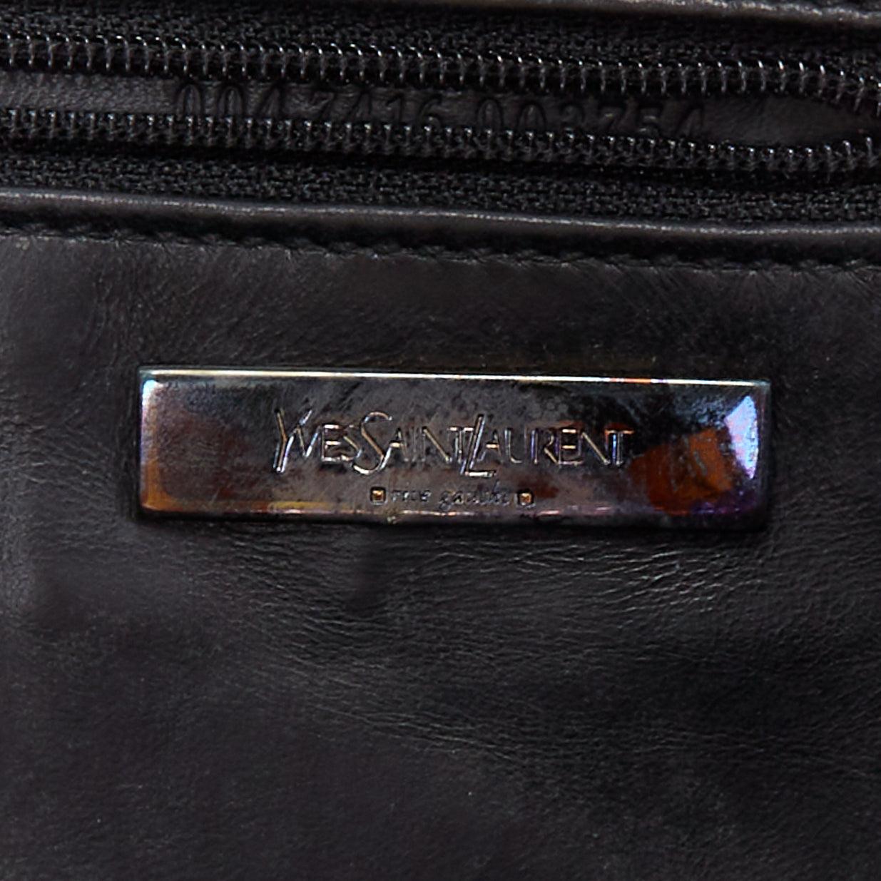 YVES SAINT LAURENT pink metallic scaled leather wraparound clutch bag For Sale 5