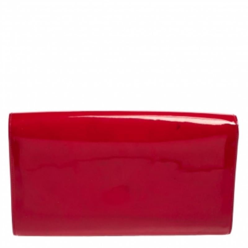 Women's Yves Saint Laurent Pink Patent Leather Belle De Jour Flap Clutch For Sale