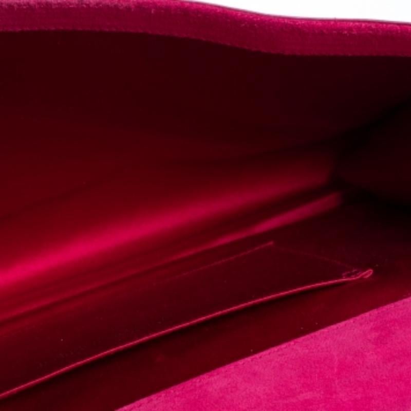 Yves Saint Laurent Pink Patent Leather Belle De Jour Flap Clutch For Sale 3