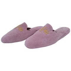 Yves Saint Laurent Pink Suede Slippers for Home. NEW. Size 10 1/2 