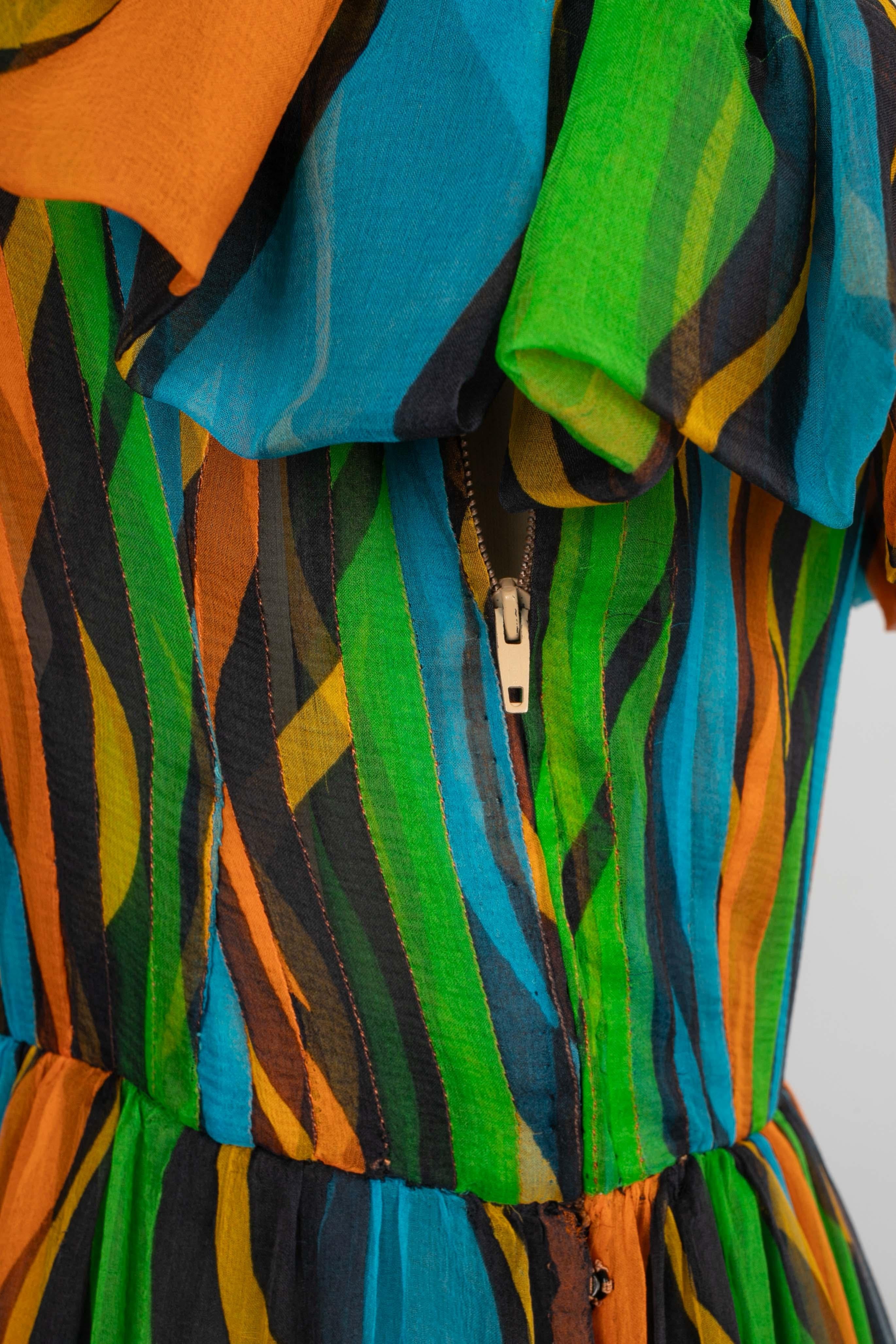 Women's Yves Saint Laurent pleated dress Haute Couture 1980 For Sale