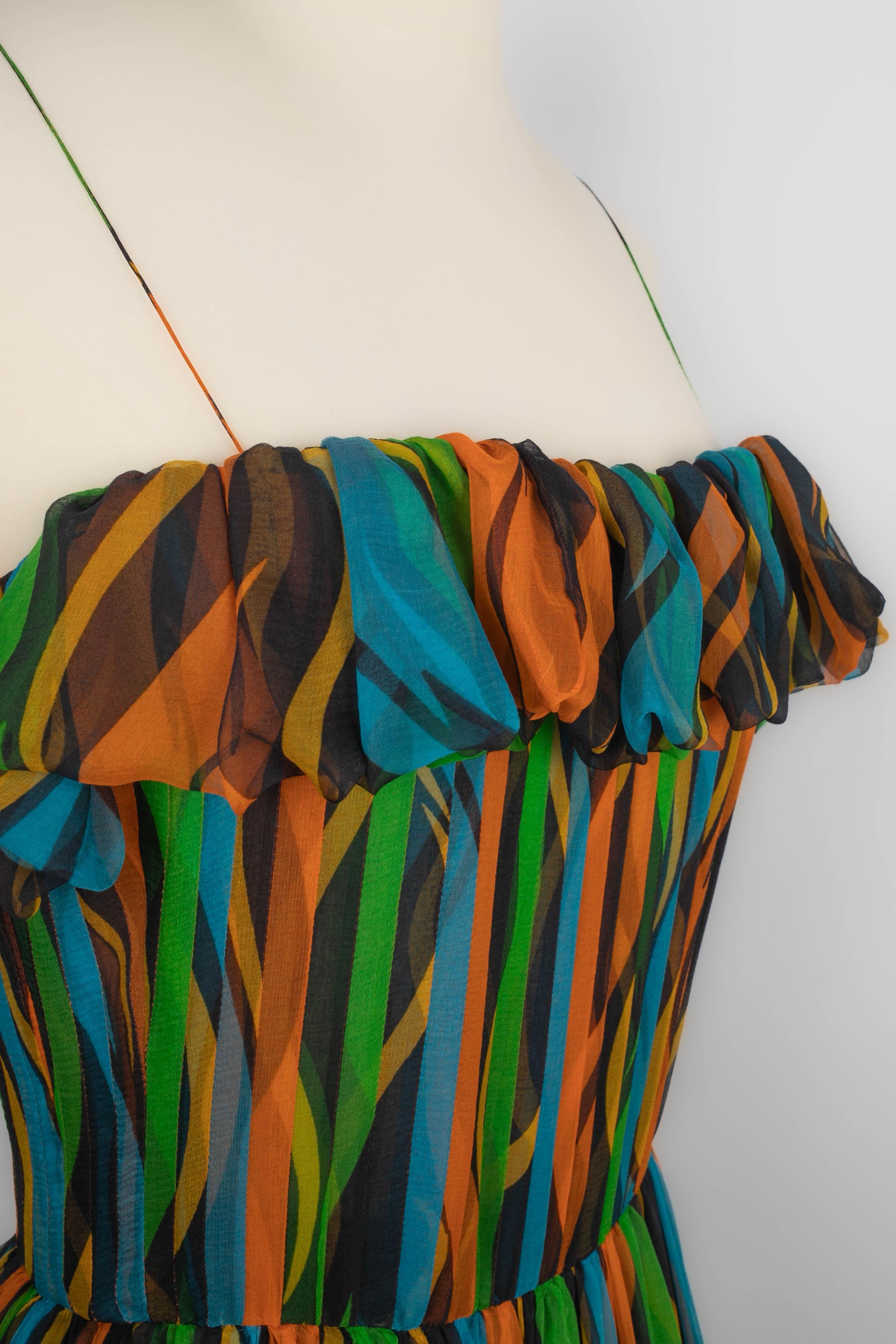 Yves Saint Laurent pleated dress Haute Couture 1980 For Sale 1