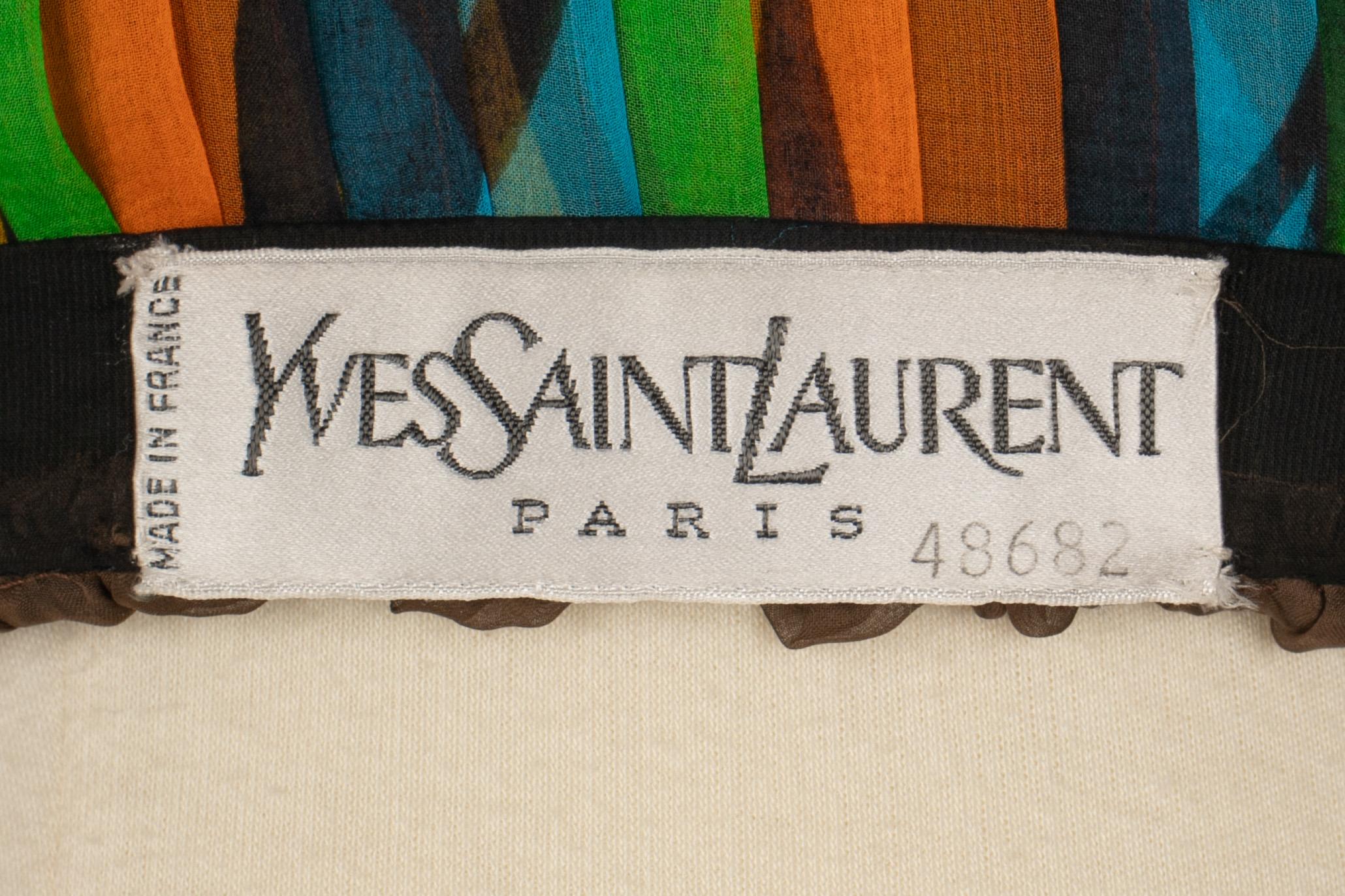 Yves Saint Laurent pleated dress Haute Couture 1980 For Sale 2