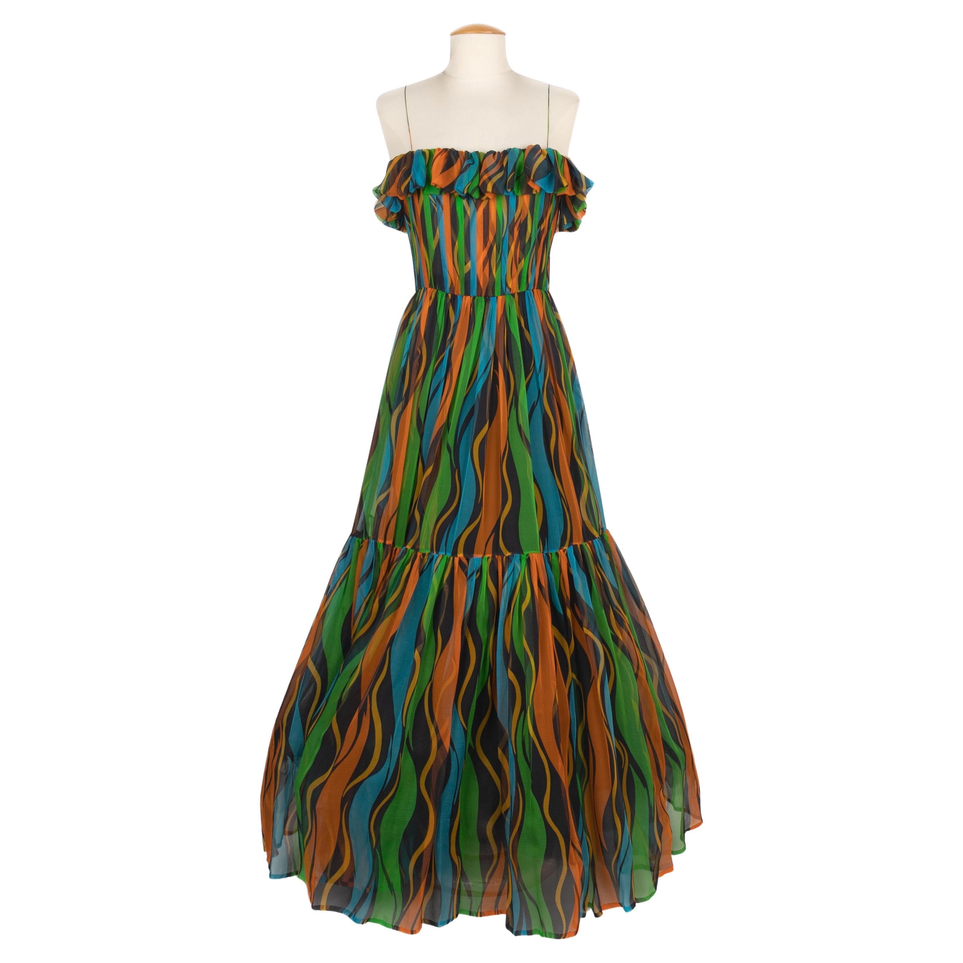 Yves Saint Laurent pleated dress Haute Couture 1980 For Sale