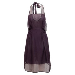 Yves Saint Laurent Plum Silk Halter Dress