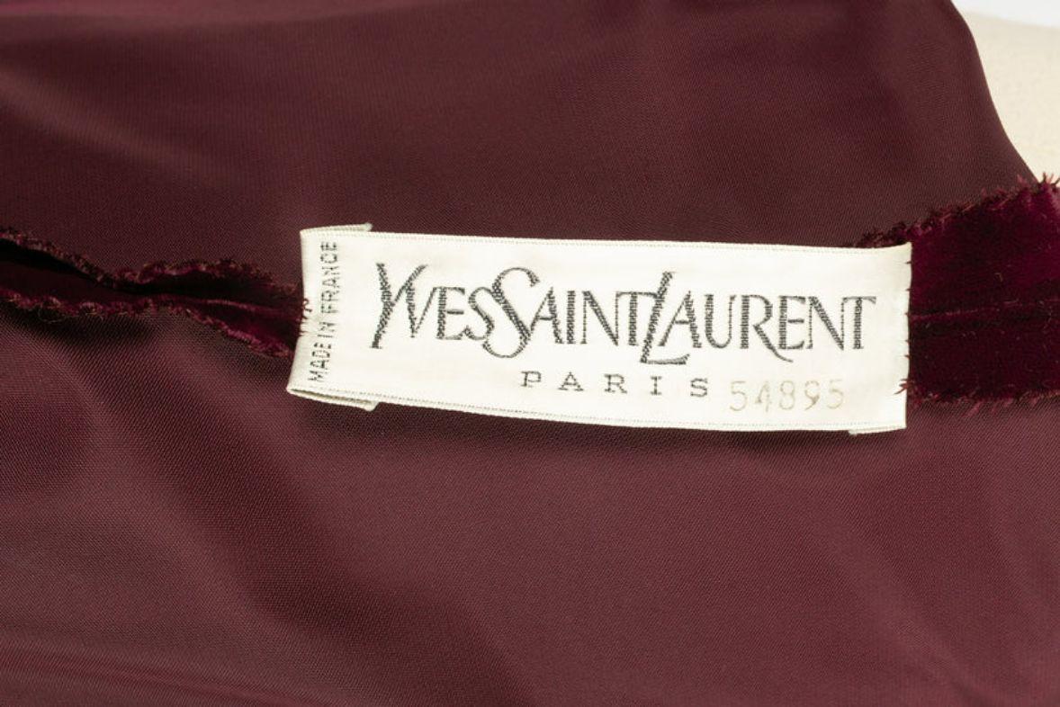 Yves Saint Laurent Plum Silk Velvet Dress with Ruffles 5