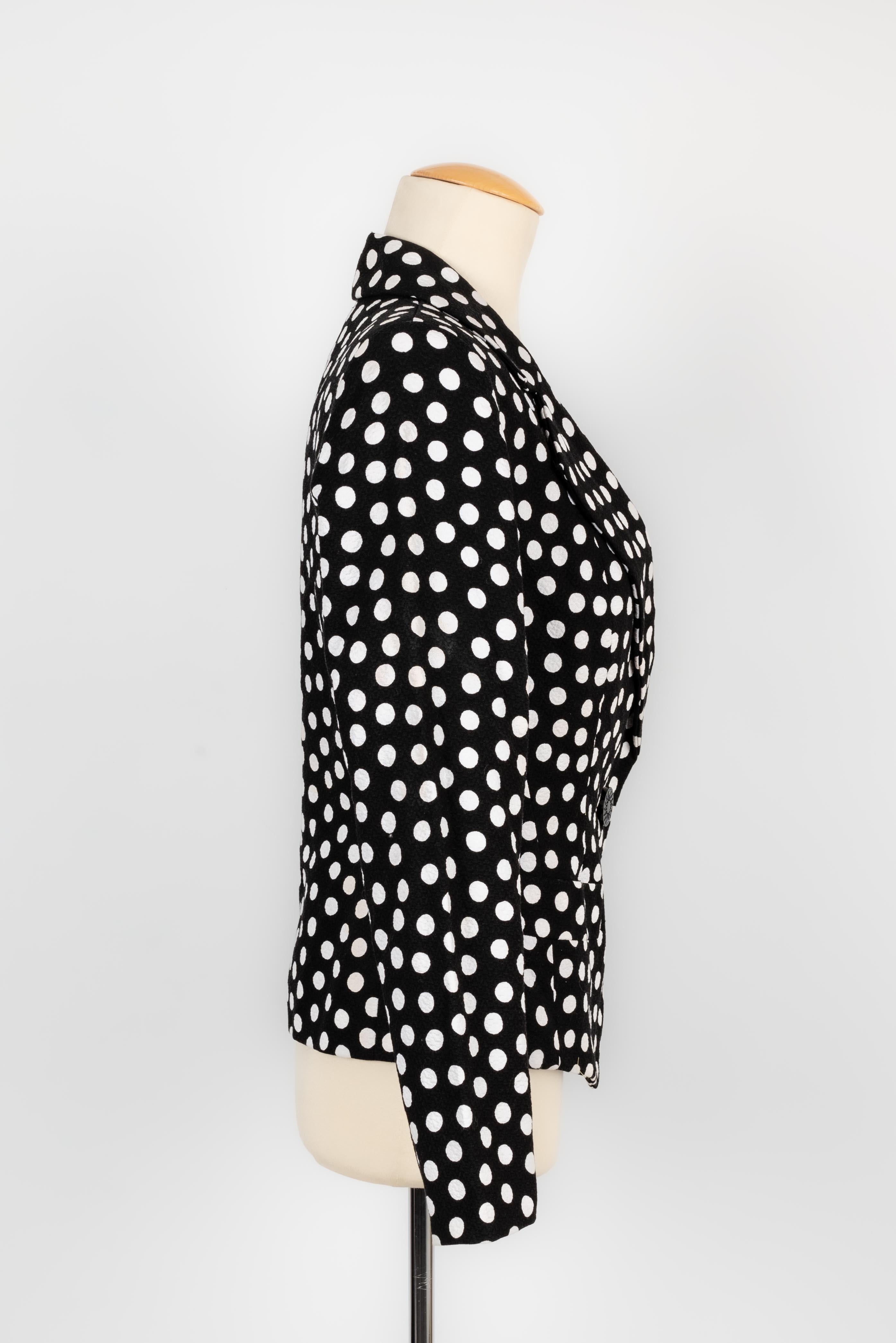 Yves Saint Laurent polka-dot jacket  In Good Condition For Sale In SAINT-OUEN-SUR-SEINE, FR