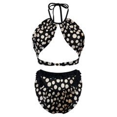 Maillot de bain deux pièces à pois Yves Saint Laurent, circa 1990