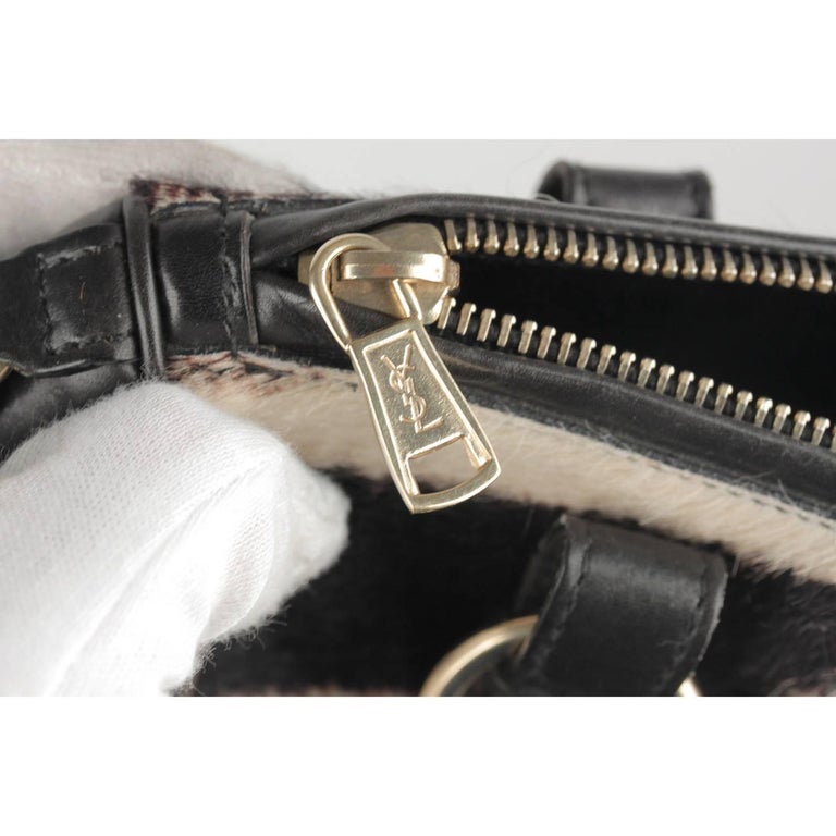 YVES SAINT LAURENT Pony Hair Leather HANDBAG Shoulder Bag For Sale at