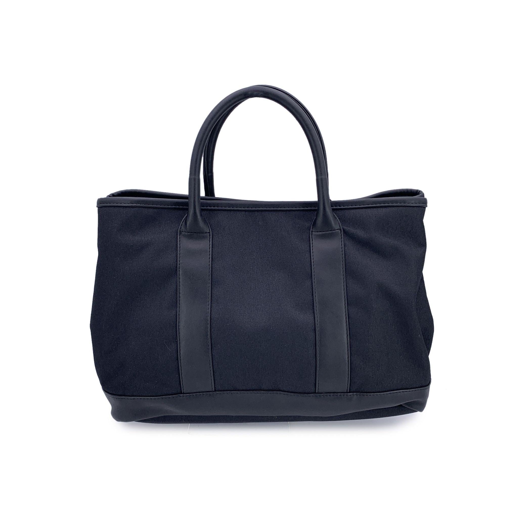 Yves Saint Laurent Pour Homme Bolsa Tote Vintage Negra de Nylon Negro en venta