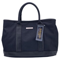 Yves Saint Laurent Pour Homme Bolsa Tote Vintage Negra de Nylon