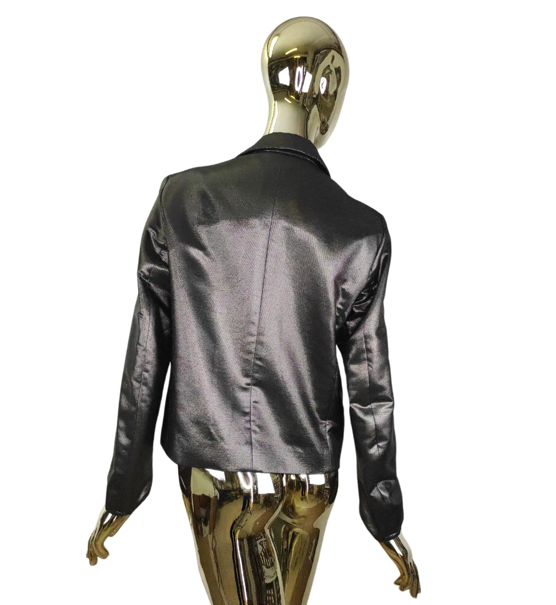 Black Yves Saint Laurent pre-fall 2009 silver blazer