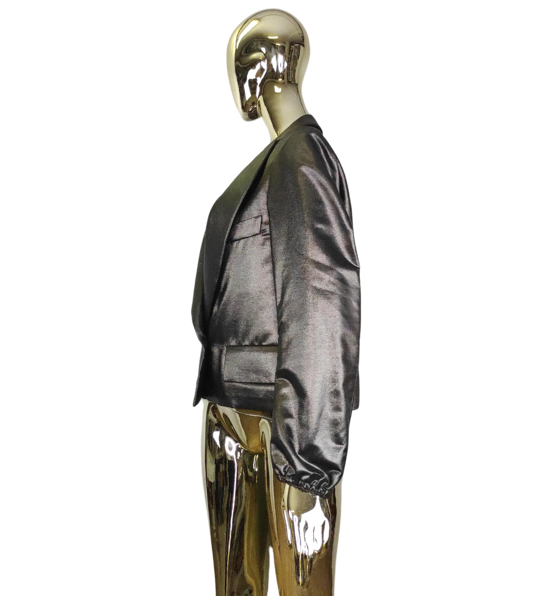 Yves Saint Laurent pre-fall 2009 silver blazer In Excellent Condition In Milano, IT