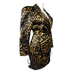 Yves Saint Laurent Abito con gonna in raso con pantera stampata (attribuito a) Circa 1990