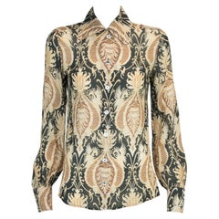 Vintage Yves Saint Laurent Printed Silk Blouse