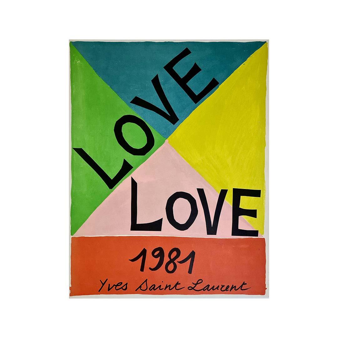 Originalplakat von Yves Saint Laurent – LOVE, 1981 im Angebot 3