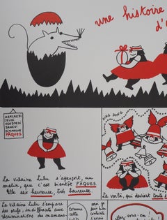 La Vilaine Lulu at Easter Time (Eggs and Bells) - Lithograph