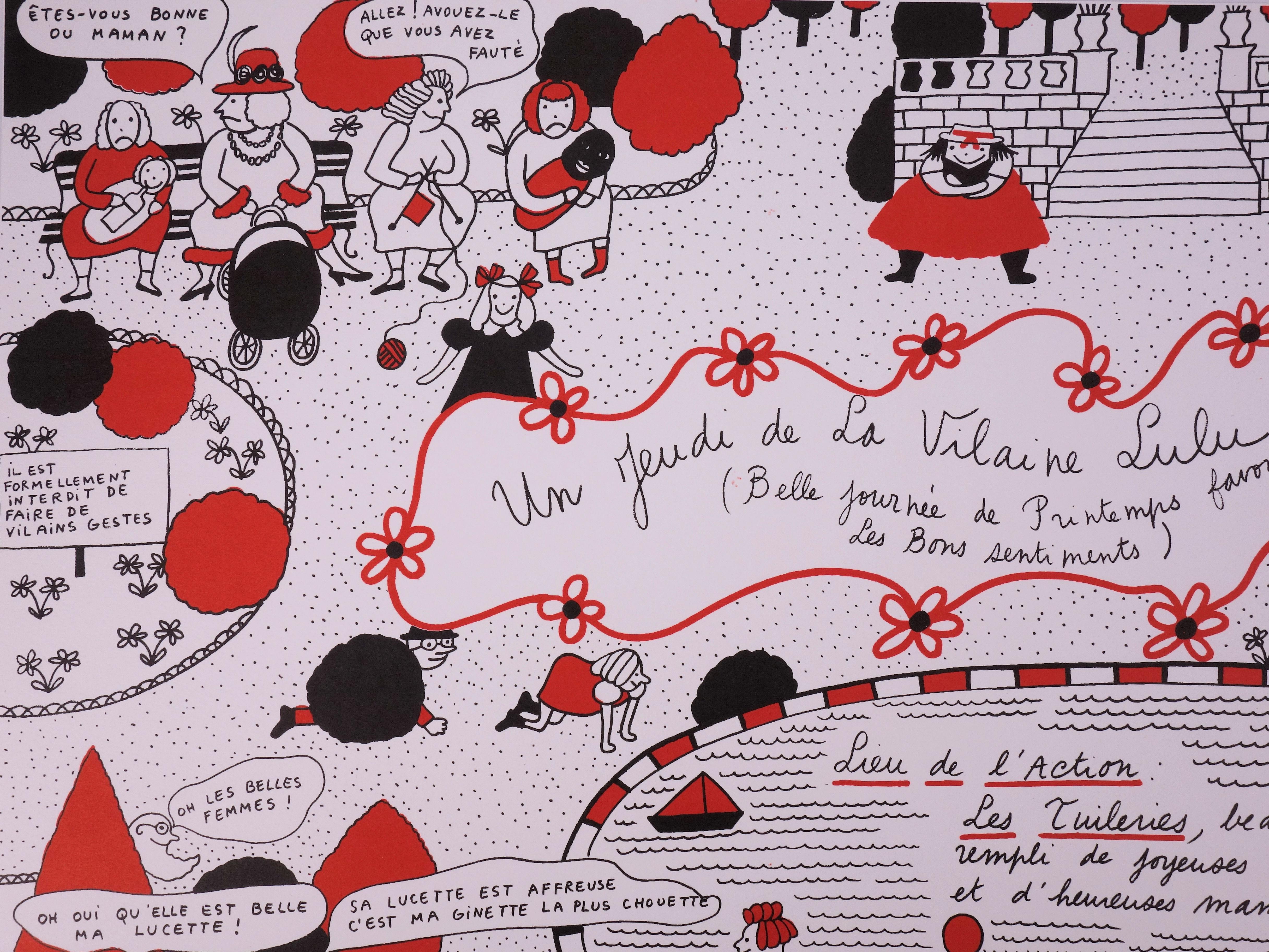 La Vilaine Lulu : Day Off in the Park - Lithograph - Print by Yves Saint Laurent