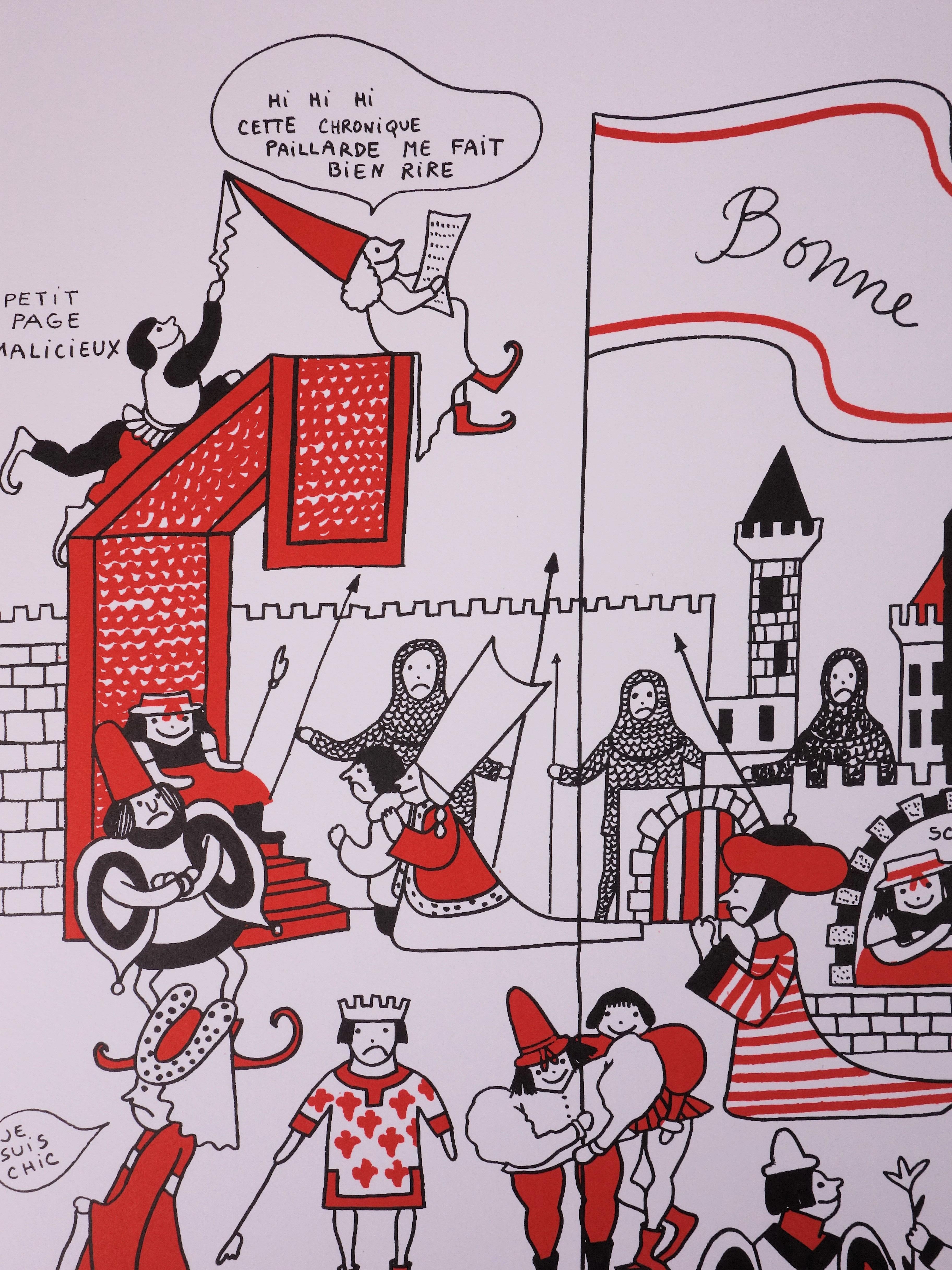 La Vilaine Lulu in Middle Ages - Lithograph - Modern Print by Yves Saint Laurent