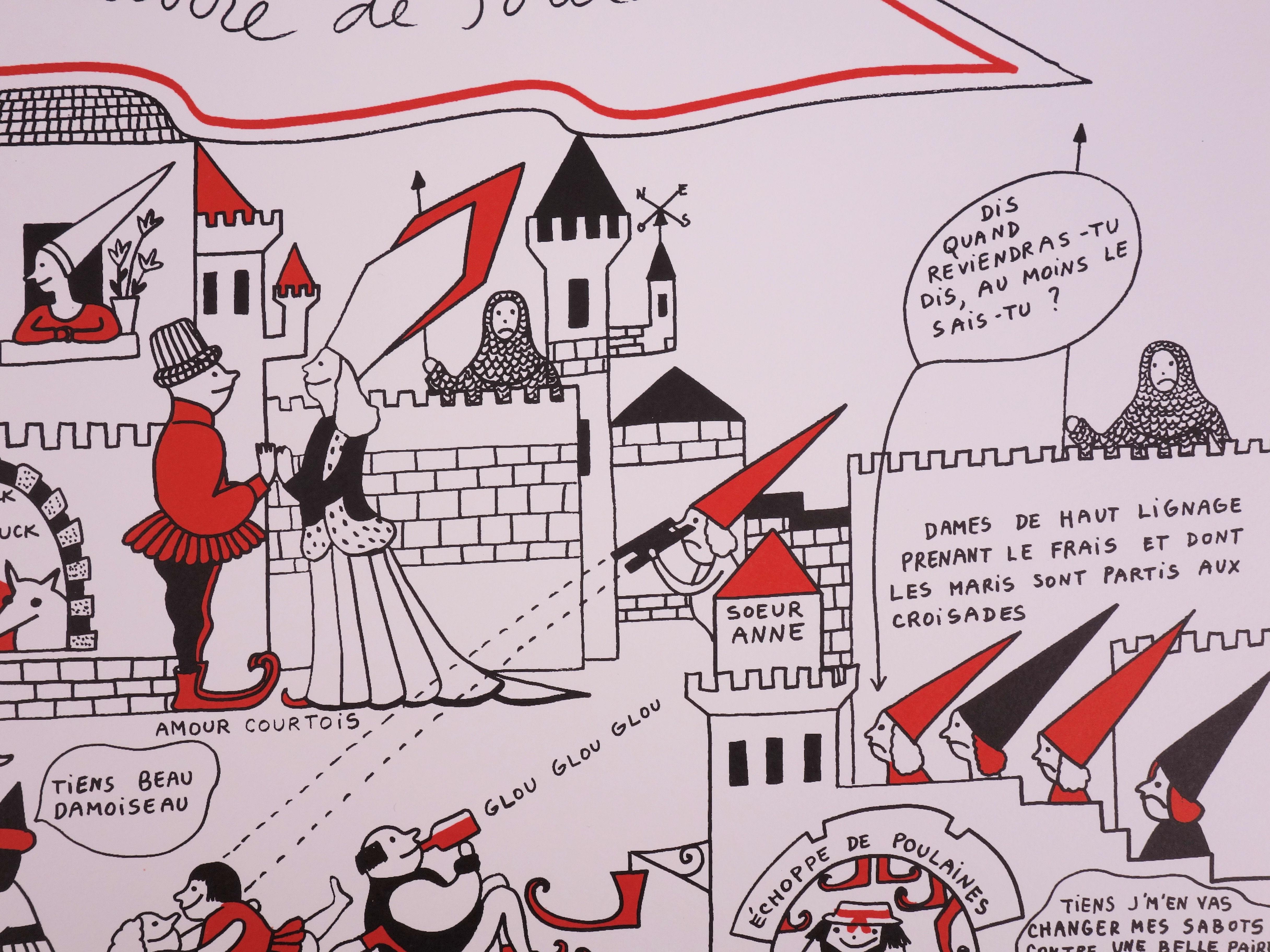 La Vilaine Lulu in Middle Ages - Lithograph For Sale 1