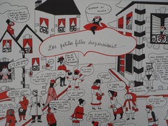 La Vilaine Lulu in the Village - Lithograph