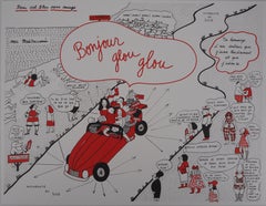 Lithographie Lulu on the Road to Saint Tropez