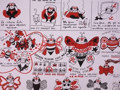 Yves Saint Laurent : La Vilaine Lulu with Butterflies II - Lithograph