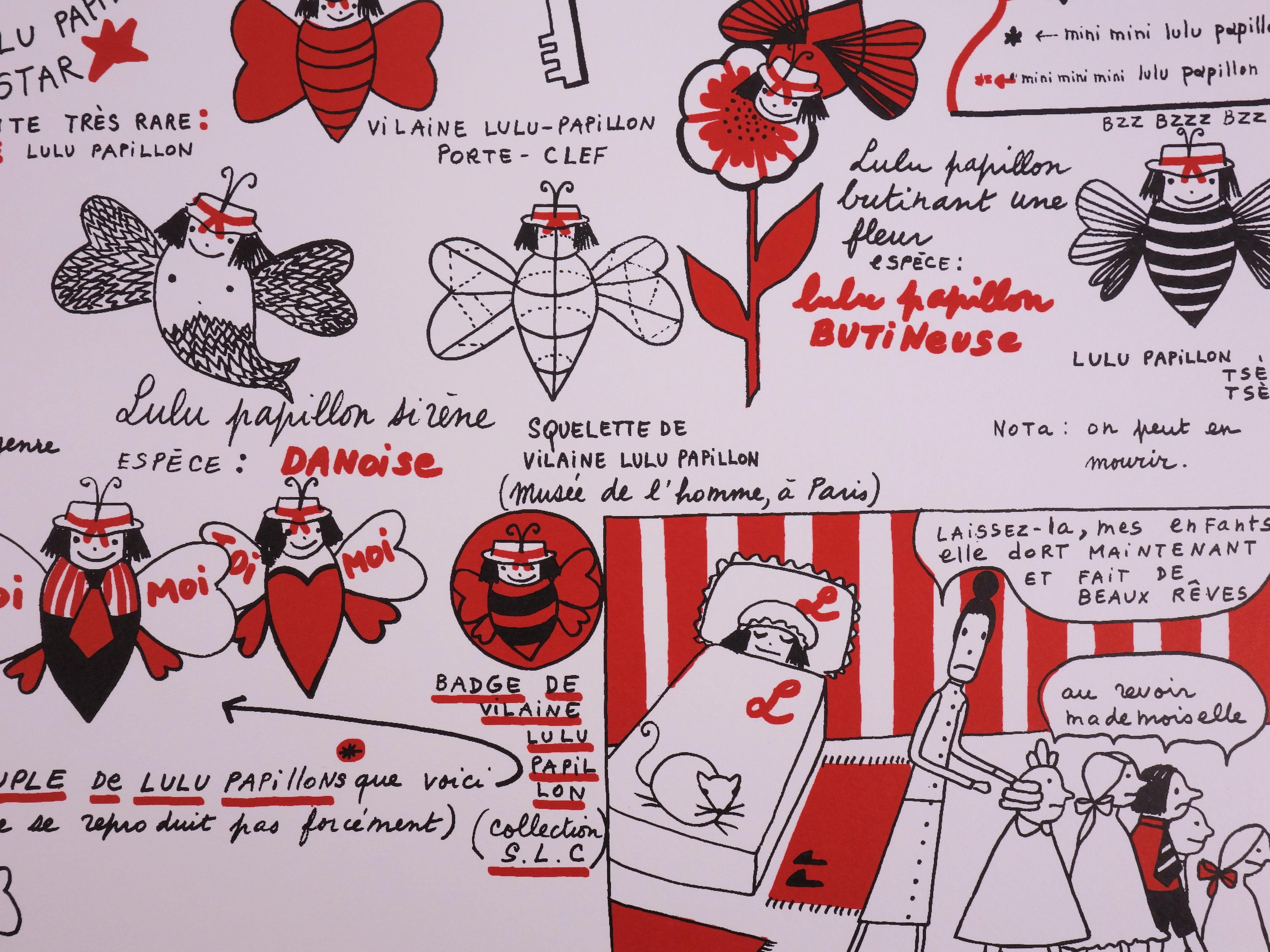 Yves Saint Laurent : La Vilaine Lulu con le farfalle II - Litografia in vendita 5