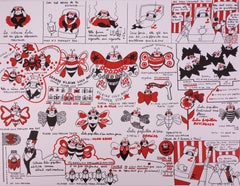 Yves Saint Laurent : La Vilaine Lulu with Butterflies II - Lithograph