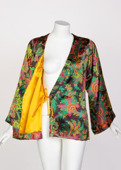 Yves Saint Laurent Psychedelic Paisley Silk Kimono Jacket YSL, 1967